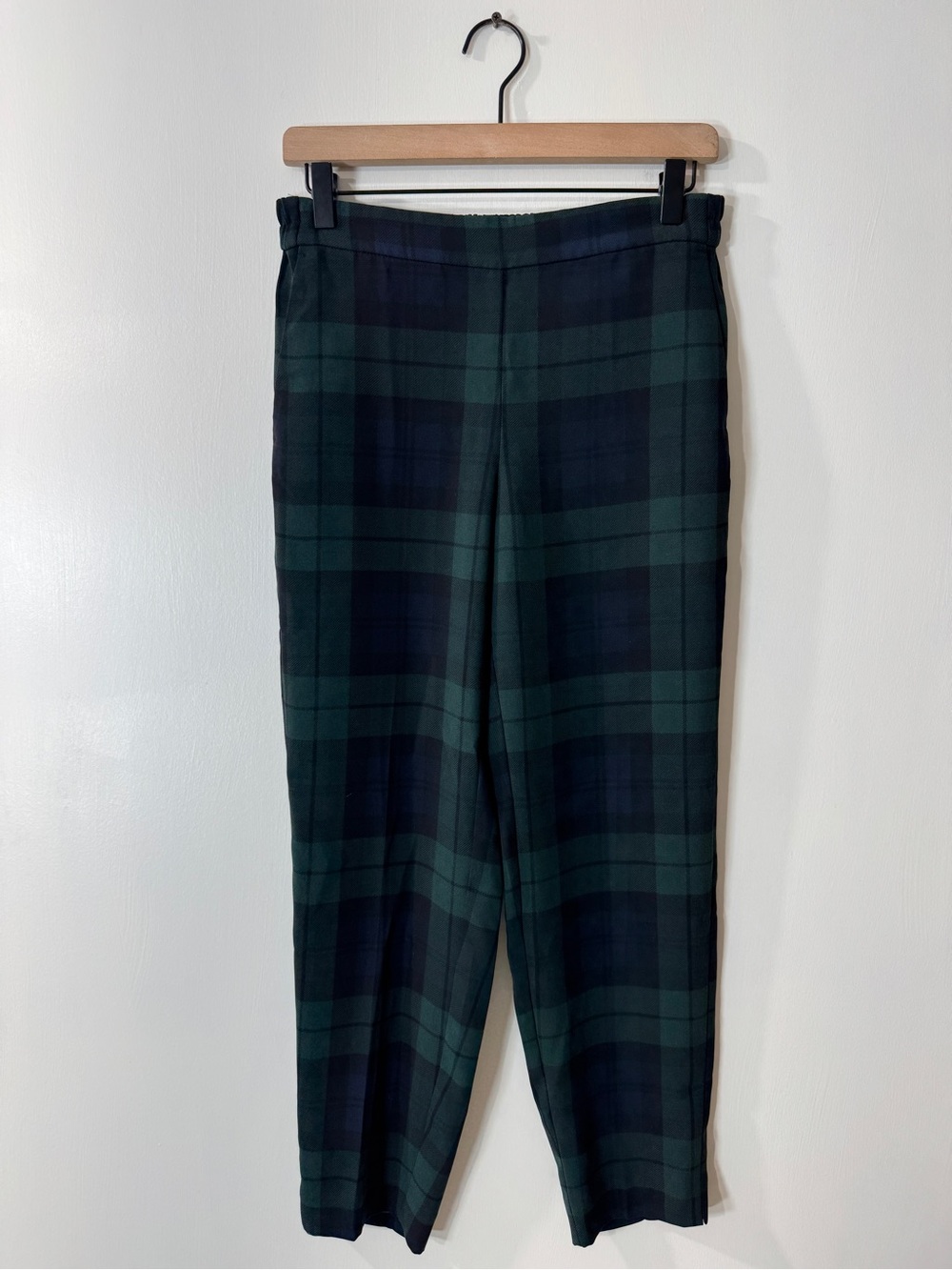 WP29 {J. Crew} "Jamie Pant" Green Blue Plaid Pull On Straight Leg Pants